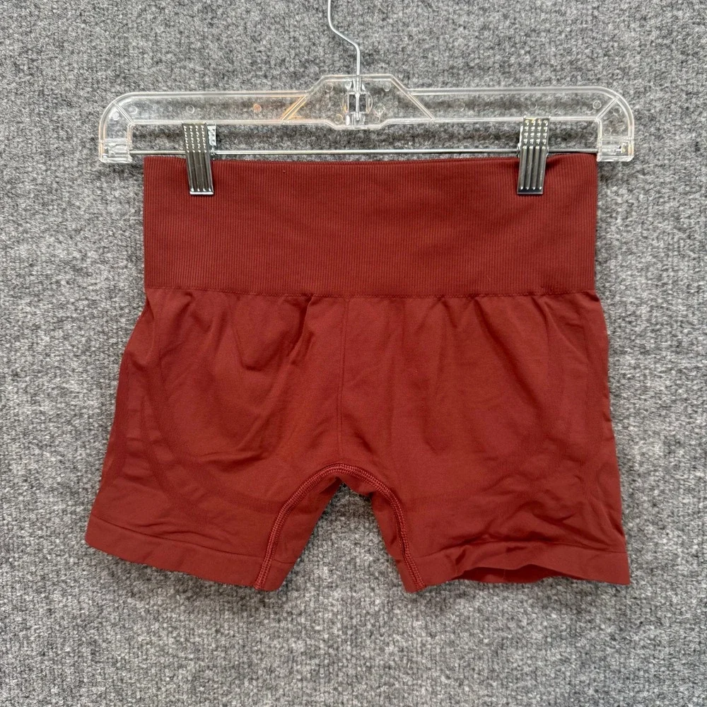 Gymshark Vital Seamless 2.0‎ Shorts Womens Small Burgundy High Waist Athletic